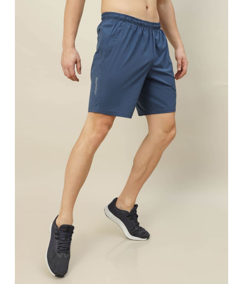    			Technosport Blue Polyester Men's Gym Shorts ( Pack of 1 )