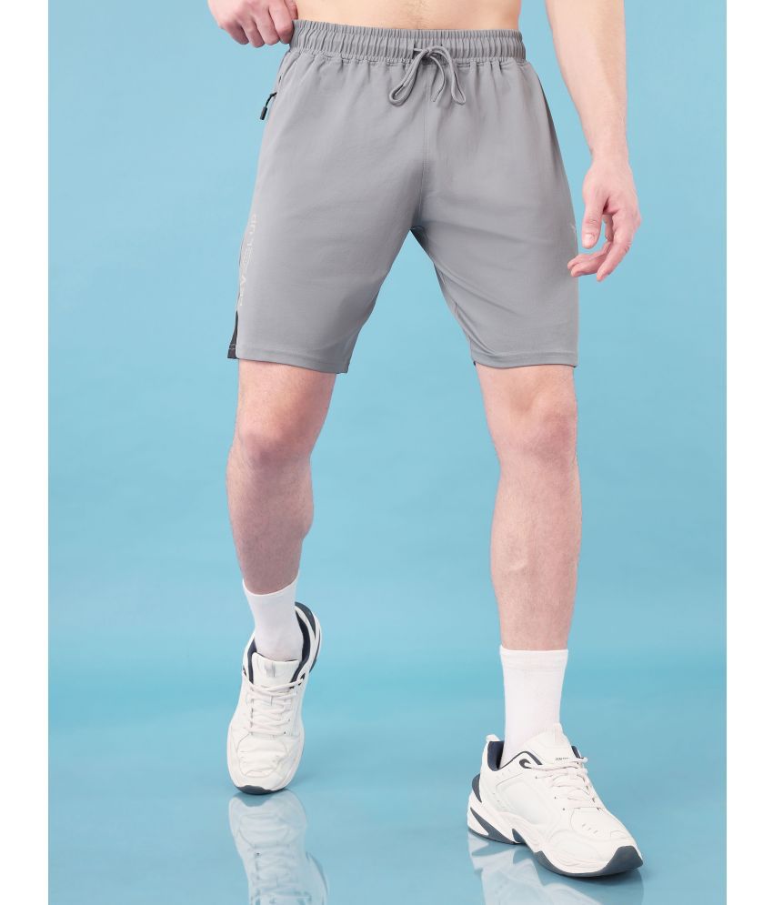     			Technosport Grey Polyester Men's Gym Shorts ( Pack of 1 )
