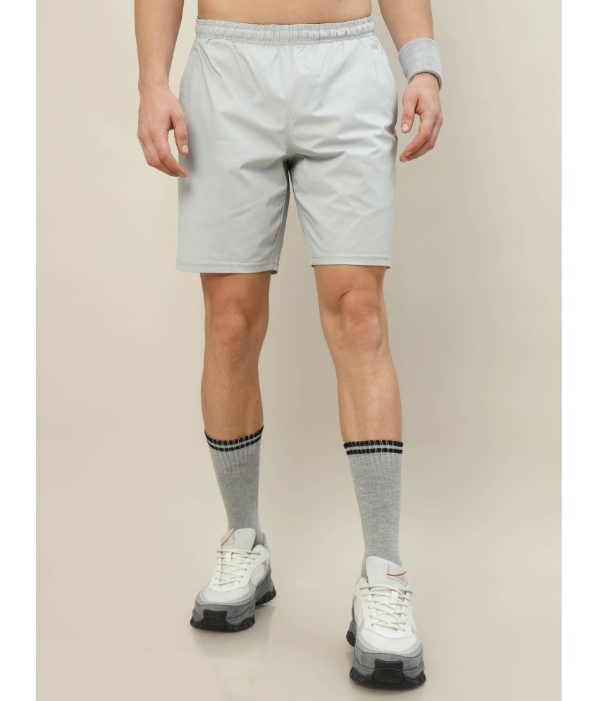     			Technosport Light Grey Polyester Men's Gym Shorts ( Pack of 1 )