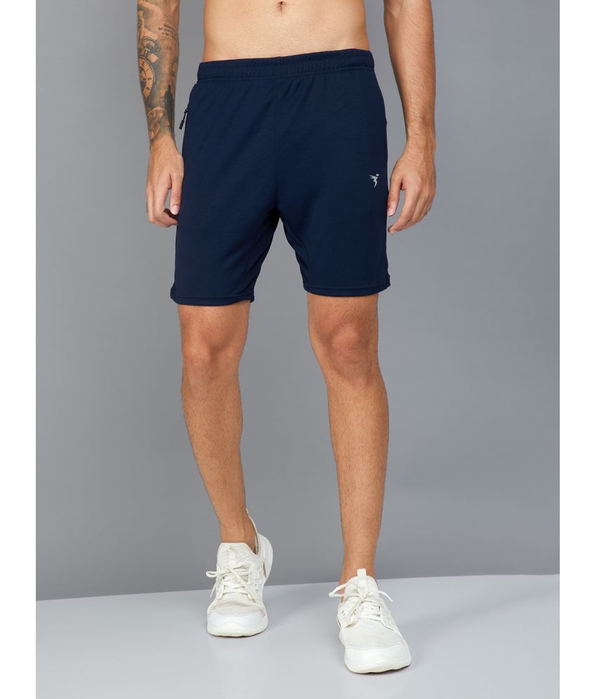     			Technosport Navy Polyester Men's Gym Shorts ( Pack of 1 )