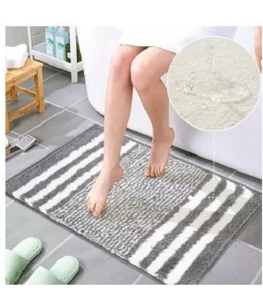     			VDNSI Microfibre Bath Mat Other Sizes cm ( Pack of 1 ) - Gray