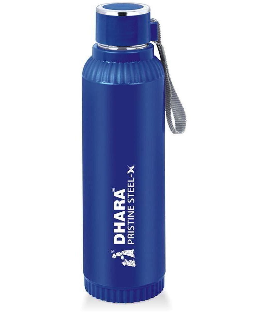     			Dhara Stainless Steel Blue Water Bottle 700 mL ( Set of 1 )