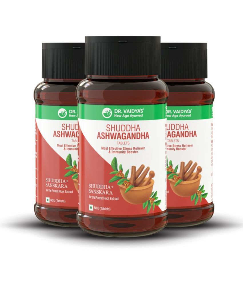     			Dr. Vaidya's Shuddha Ashwagandha Tablets Strength & Energy Immunity Booster Improve Sleep Pack of 3