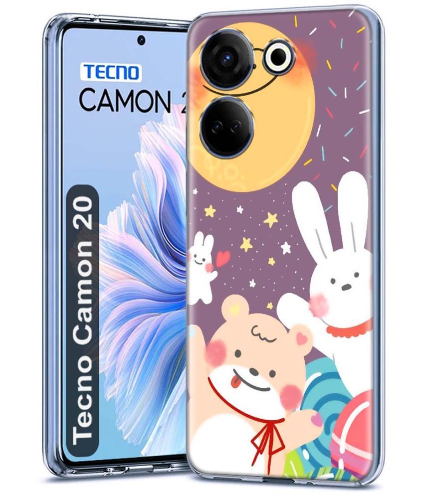     			Fashionury Multicolor Printed Back Cover Silicon Compatible For Tecno Camon 20 ( Pack of 1 )