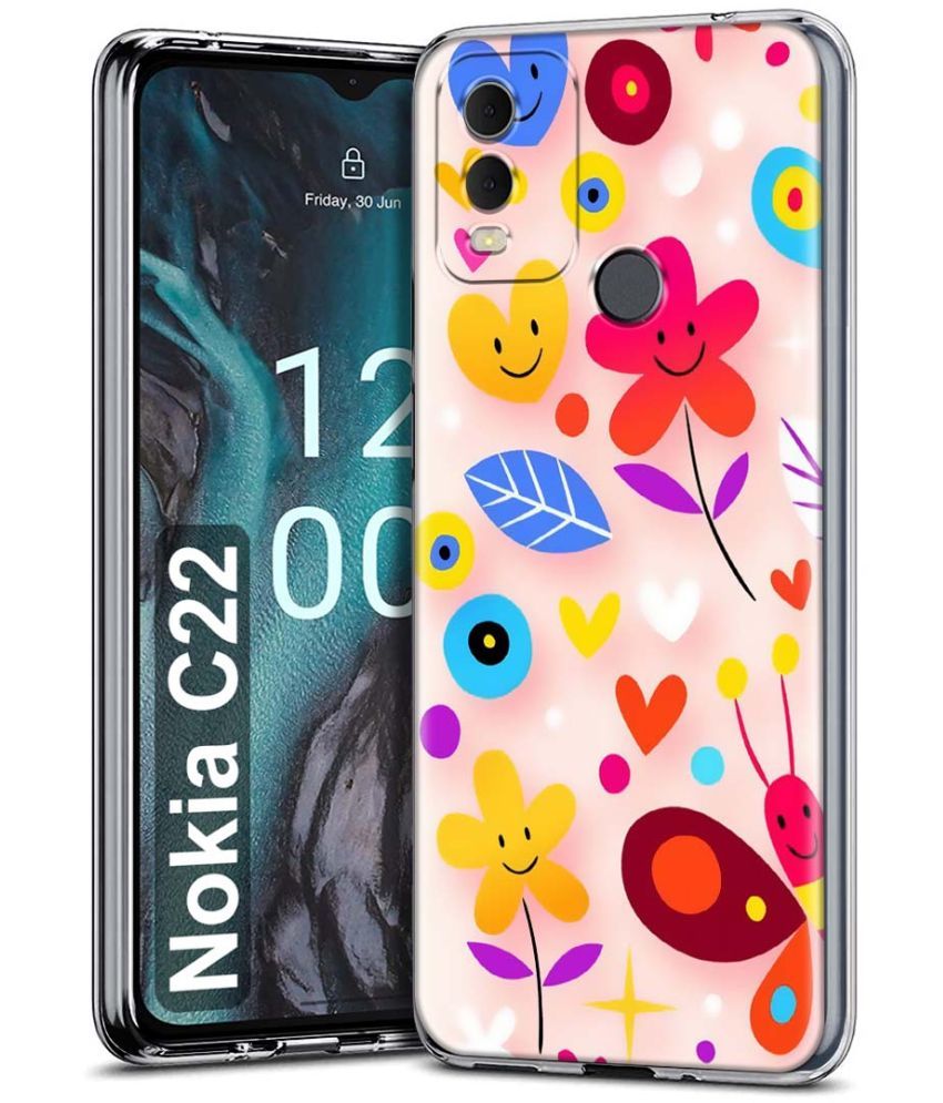     			Fashionury Multicolor Printed Back Cover Silicon Compatible For Nokia C22 ( Pack of 1 )