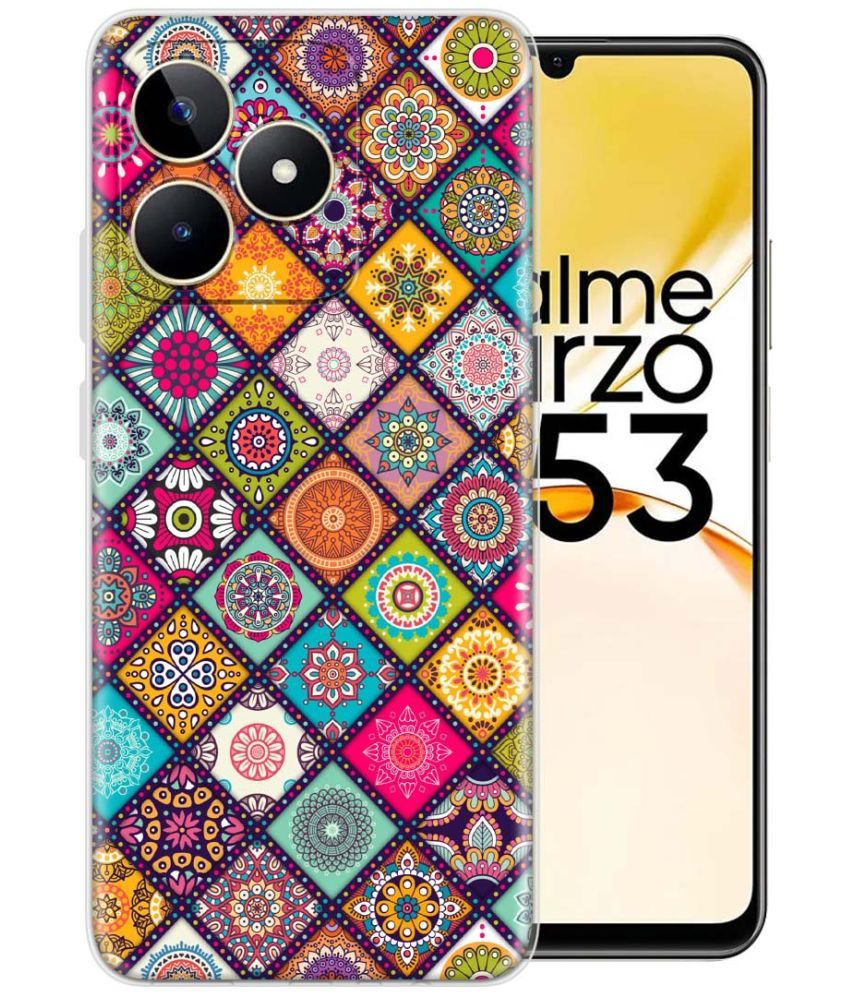     			Fashionury Multicolor Printed Back Cover Silicon Compatible For Realme Narzo N53 ( Pack of 1 )