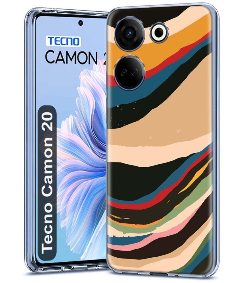     			Fashionury Multicolor Printed Back Cover Silicon Compatible For Tecno Camon 20 ( Pack of 1 )