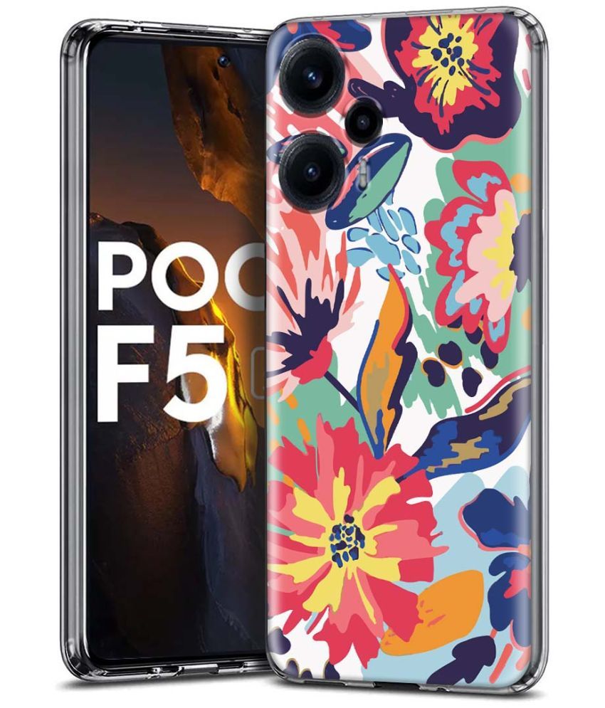     			Fashionury Multicolor Printed Back Cover Silicon Compatible For Poco F5 5G ( Pack of 1 )