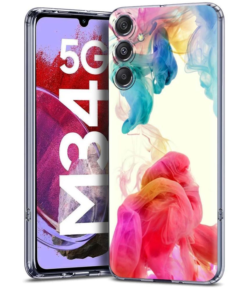     			Fashionury Multicolor Printed Back Cover Silicon Compatible For Samsung Galaxy M34 5G ( Pack of 1 )