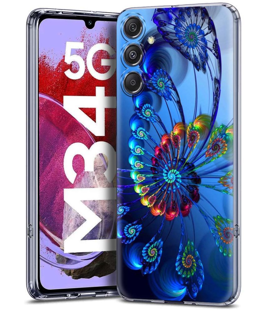     			Fashionury Multicolor Printed Back Cover Silicon Compatible For Samsung Galaxy M34 5G ( Pack of 1 )