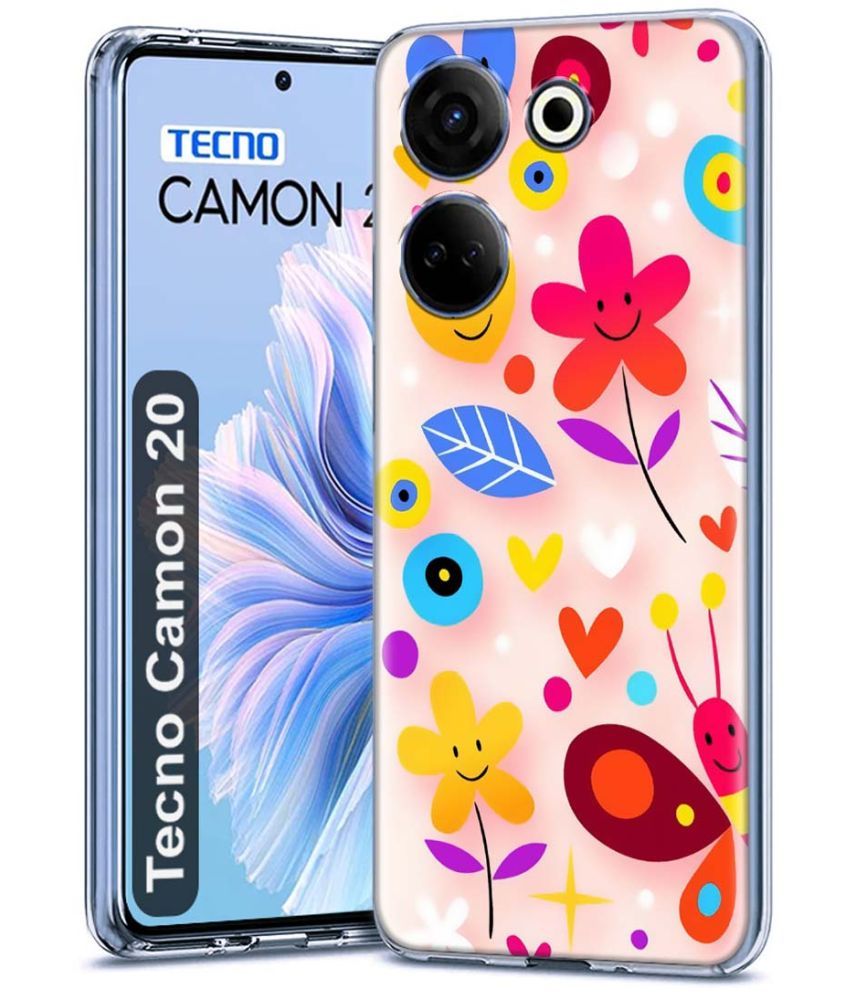     			Fashionury Multicolor Printed Back Cover Silicon Compatible For Tecno Camon 20 ( Pack of 1 )