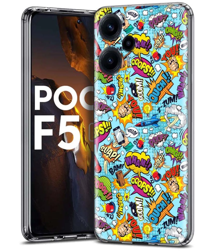     			Fashionury Multicolor Printed Back Cover Silicon Compatible For Poco F5 5G ( Pack of 1 )