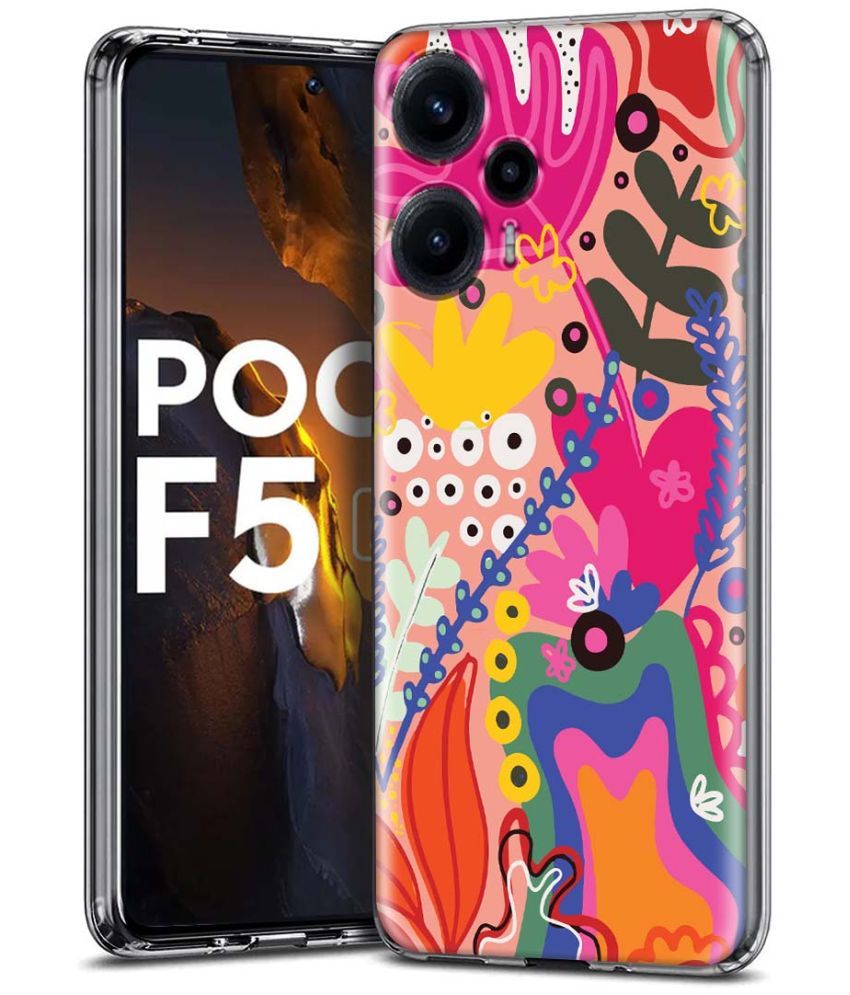     			Fashionury Multicolor Printed Back Cover Silicon Compatible For Poco F5 5G ( Pack of 1 )