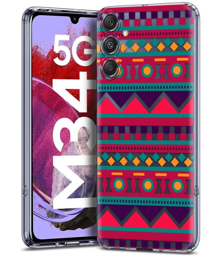     			Fashionury Multicolor Printed Back Cover Silicon Compatible For Samsung Galaxy M34 5G ( Pack of 1 )