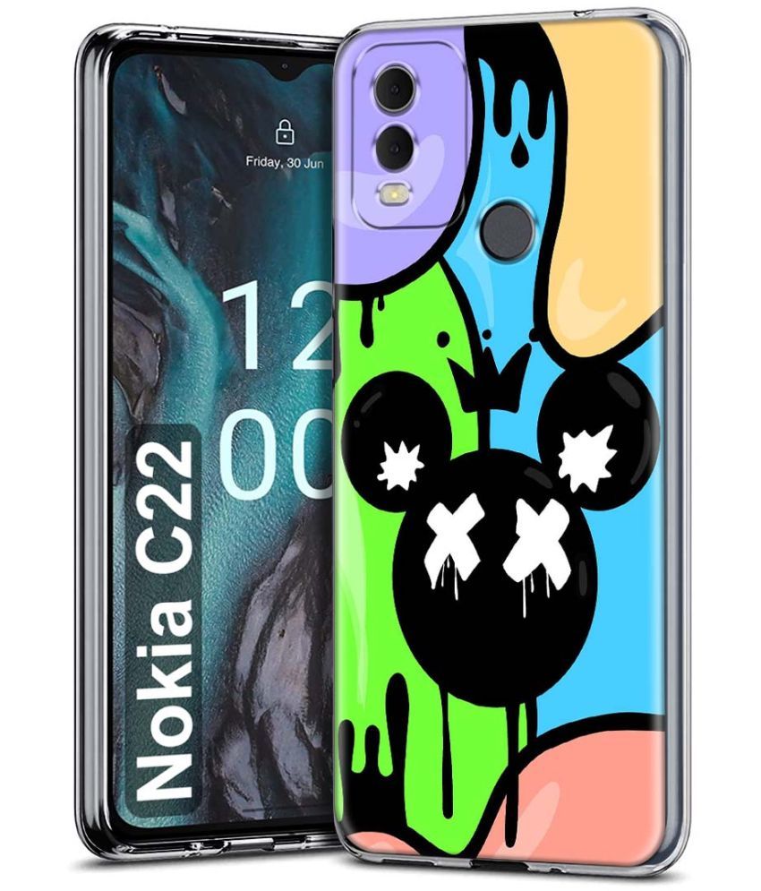     			Fashionury Multicolor Printed Back Cover Silicon Compatible For Nokia C22 ( Pack of 1 )