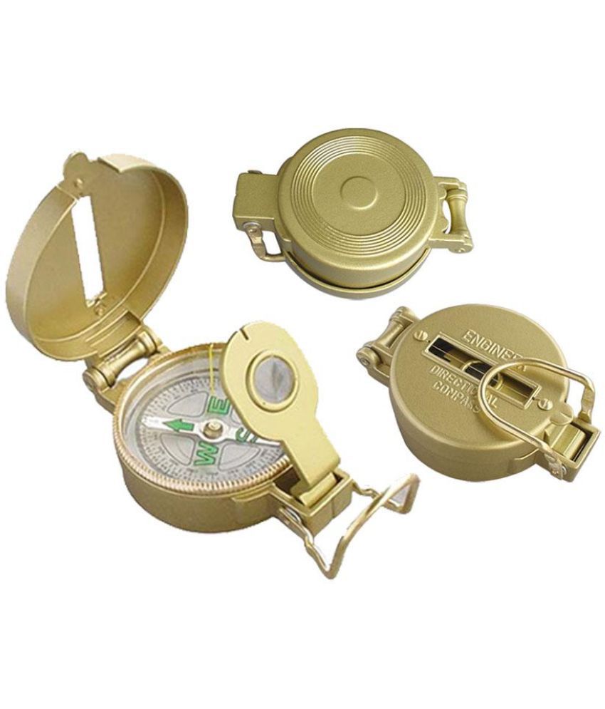     			JGG-New Addition Metal Hand Held Lensatic Waterproof Outdoor Camping Compass (Golden)