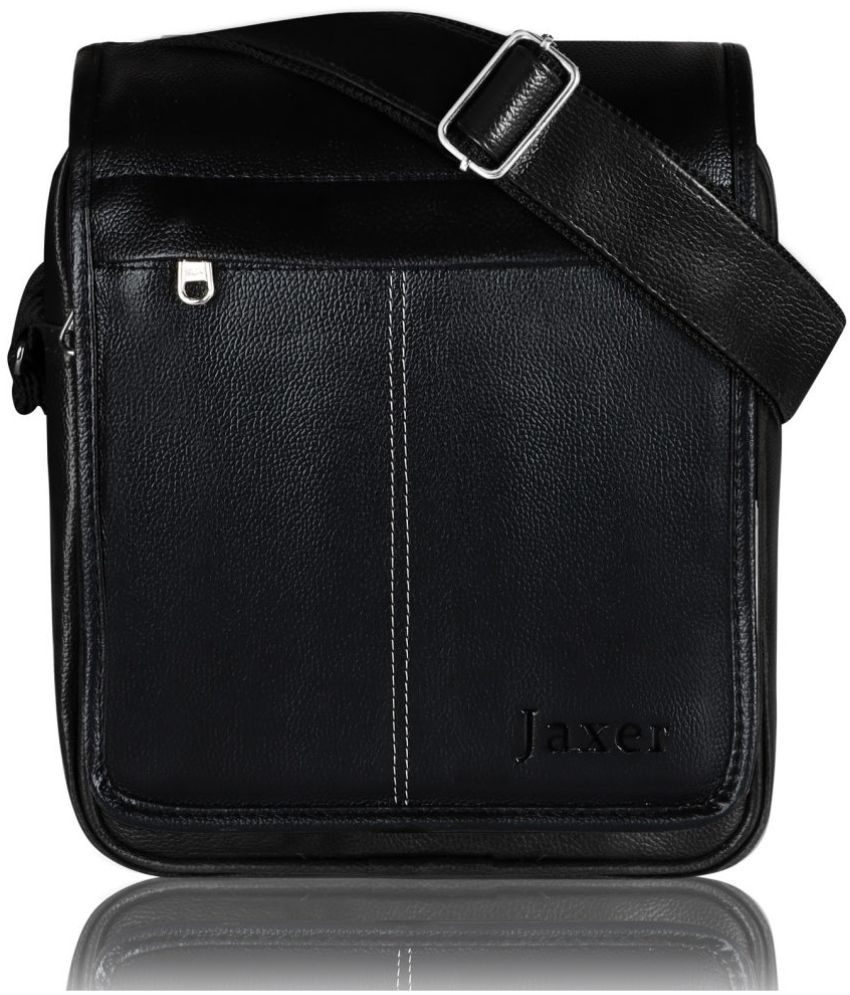     			Jaxer Black Solid Messenger Bag