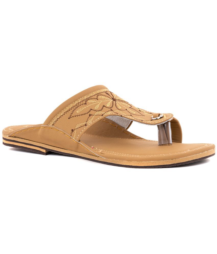     			KHADIM Beige Men's Kolhapuris