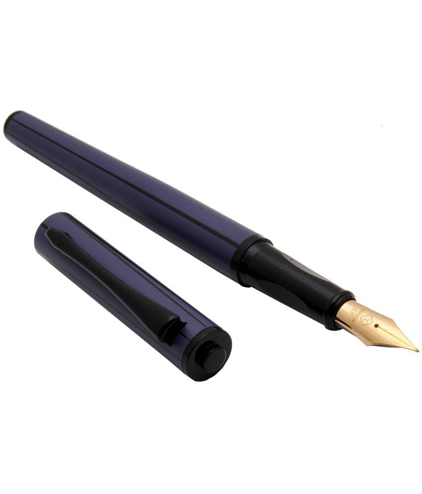     			Srpc Yiren 3953 Violet Color With Black Spiral Lines Metal Body Fountain Pen With Extra Fine Nib