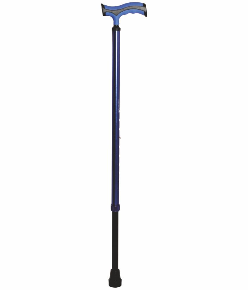     			Vissco Avanti Plus T-Shaped Aluminum Single Walking Stick for Elderly & Those Physically Challenged, Lightweight & Height Adjustable with Big Shoe for Better Grip- Universal(Grey)