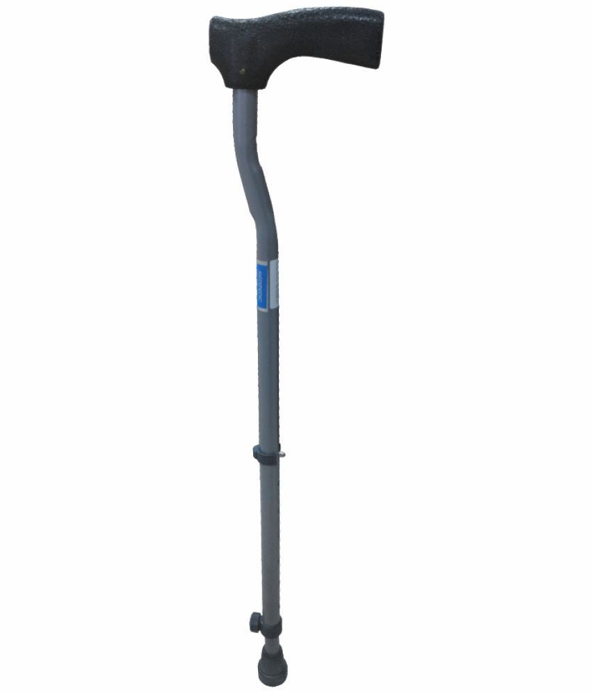     			Vissco Medipedic Single Powder Coated Stick for Physically Challenged | Light Weight & Adjustable Height (Grey)