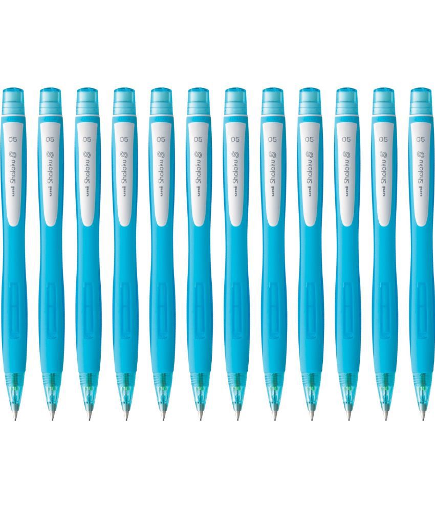     			uni-ball Shalaku M5 228 0.5mm, Built in Eraser (Blue Body) Pencil (Set of 12, Light Blue)