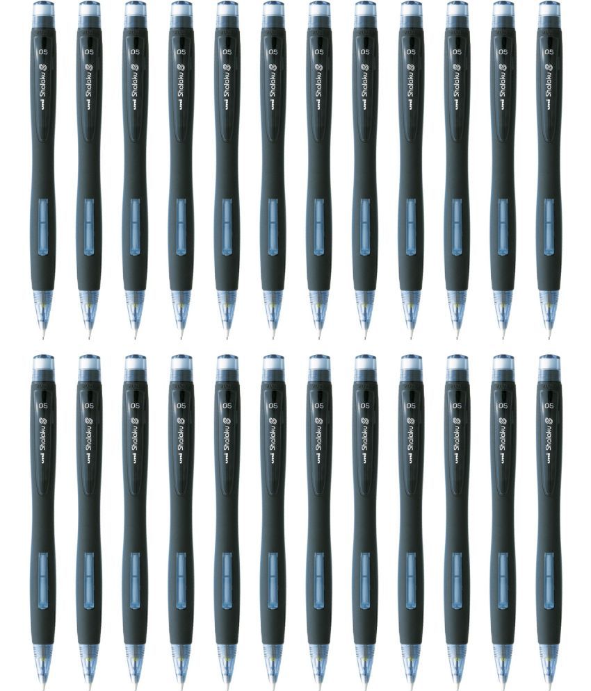     			uni-ball Shalaku M5 228 0.5mm, Built in Eraser (Black Body) Pencil (Set of 24, Black)