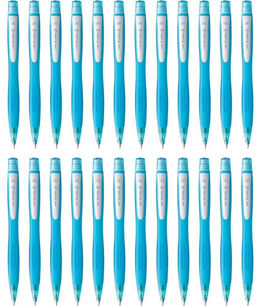     			uni-ball Shalaku M5 228 0.5mm, Built in Eraser (Blue Body) Pencil (Set of 24, Light Blue)