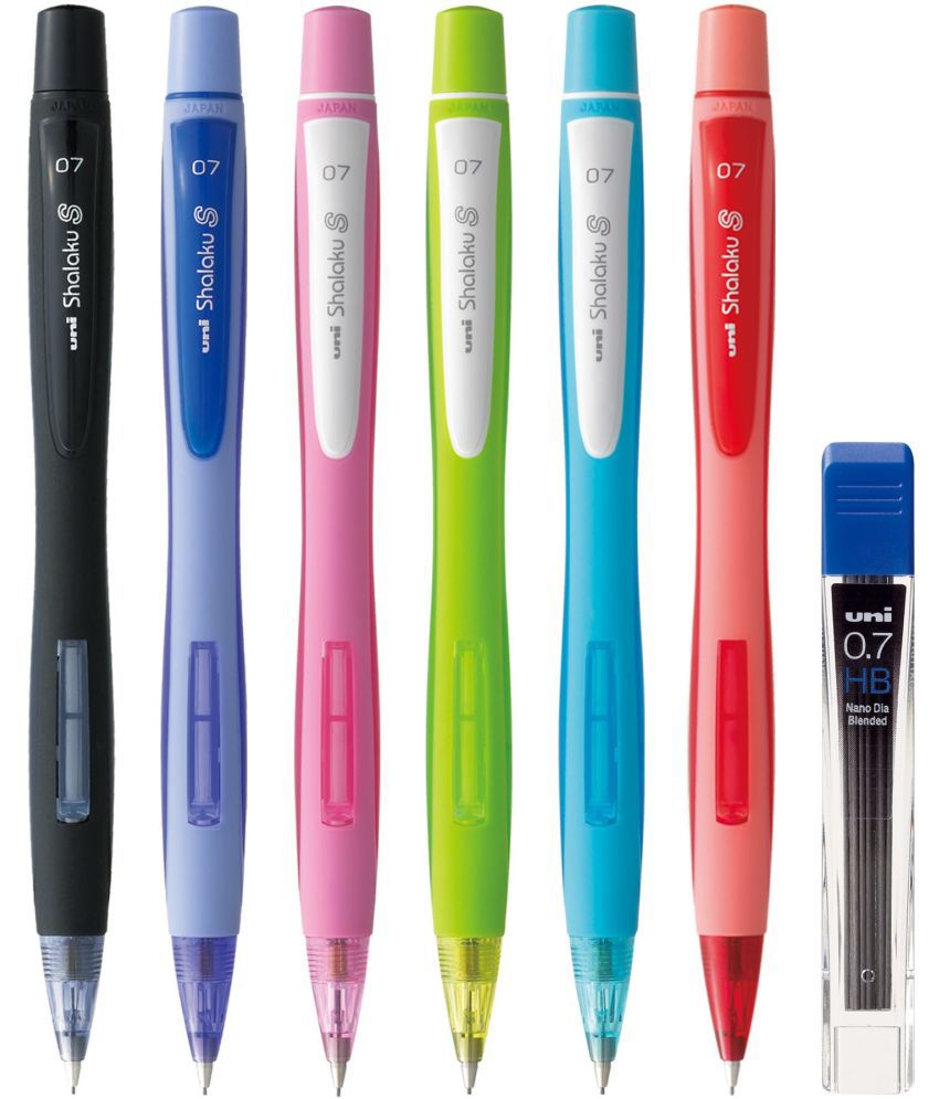     			uni-ball Shalaku M7-228 Mechanical Pencil Asorted Body Pack of 6 with 0.7mm Lead Pencil (Multicolor)