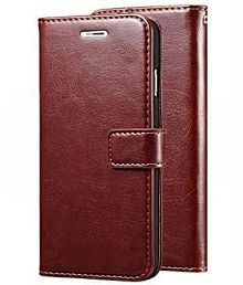 Kosher Traders Brown Flip Cover Artificial Leather Compatible For Oppo Reno 8 5g ( Pack of 1 )
