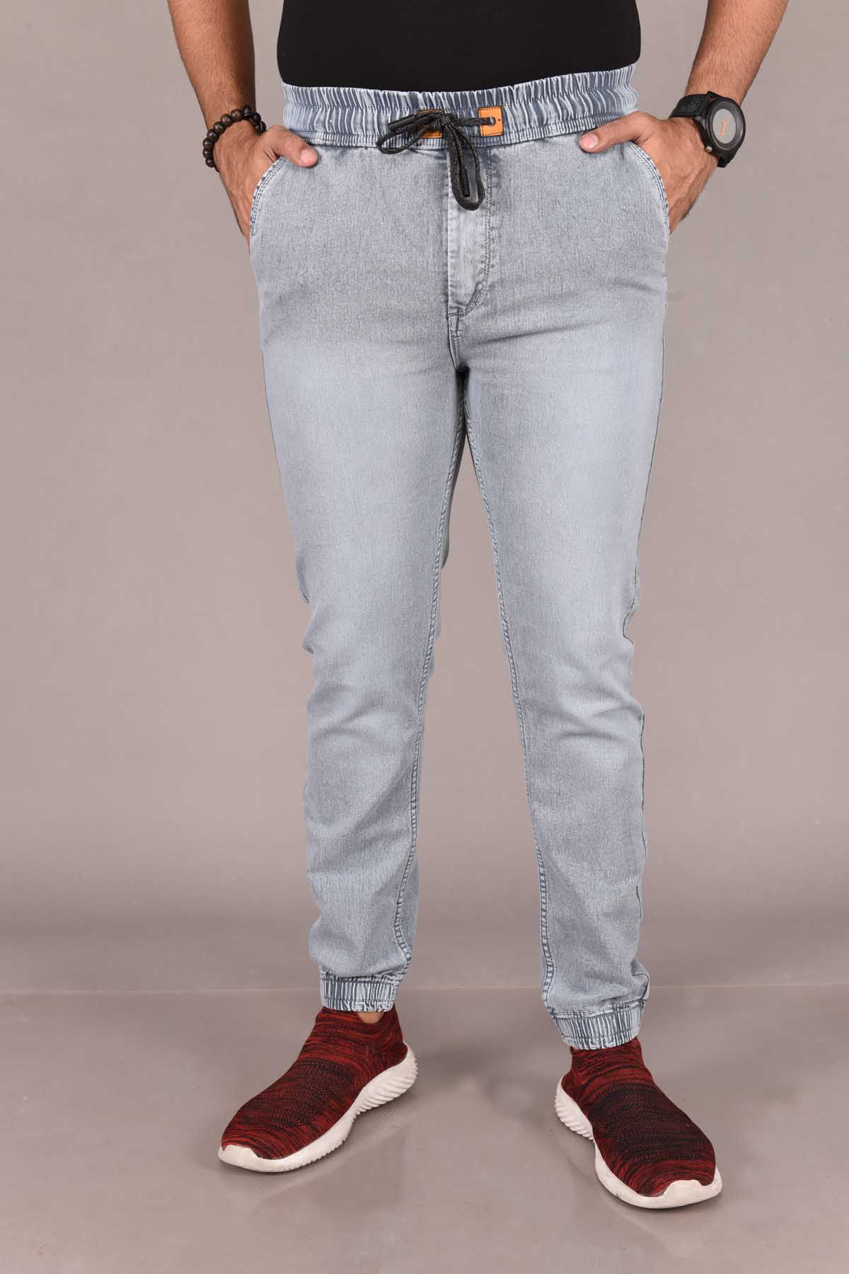     			Aflash Slim Fit Jogger Men's Jeans - Light Grey ( Pack of 1 )