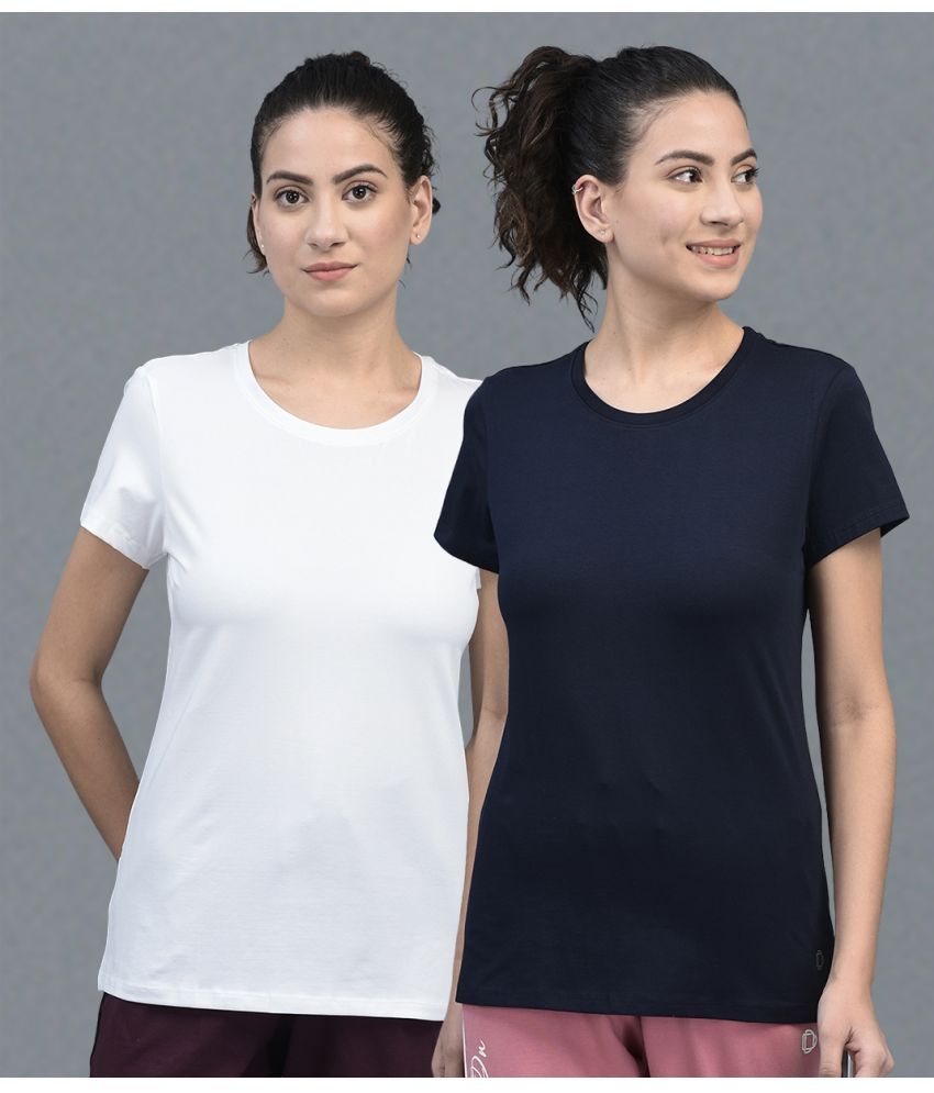     			Dollar Multicolor Cotton Blend Regular Fit Women's T-Shirt ( Pack of 2 )