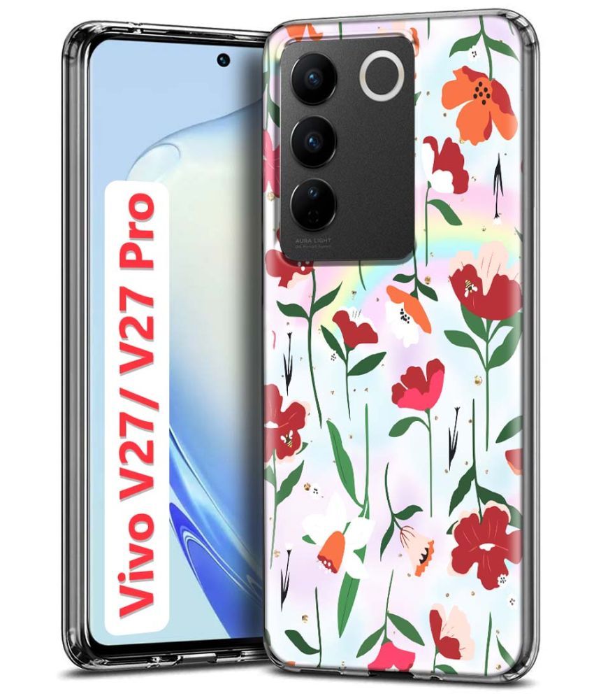     			Fashionury Multicolor Printed Back Cover Silicon Compatible For Vivo V27 5G ( Pack of 1 )