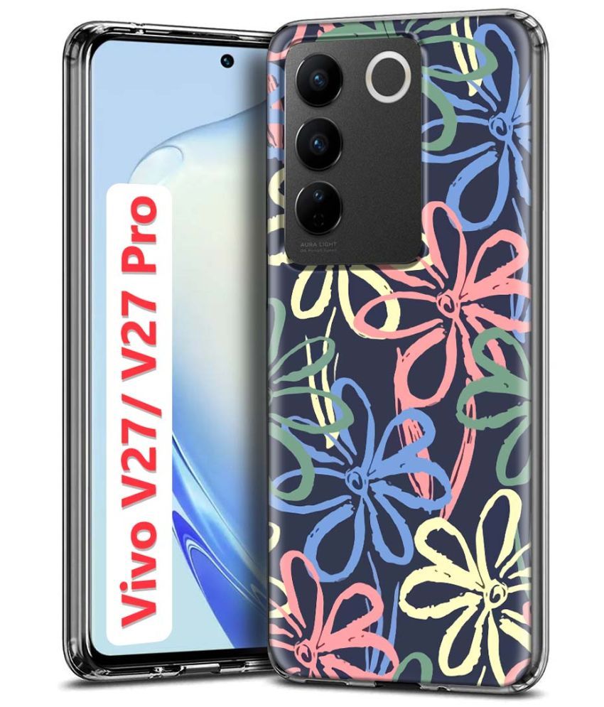     			Fashionury Multicolor Printed Back Cover Silicon Compatible For Vivo V27 Pro 5G ( Pack of 1 )