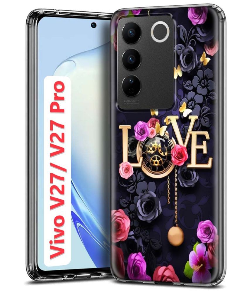     			Fashionury Multicolor Printed Back Cover Silicon Compatible For Vivo V27 Pro 5G ( Pack of 1 )