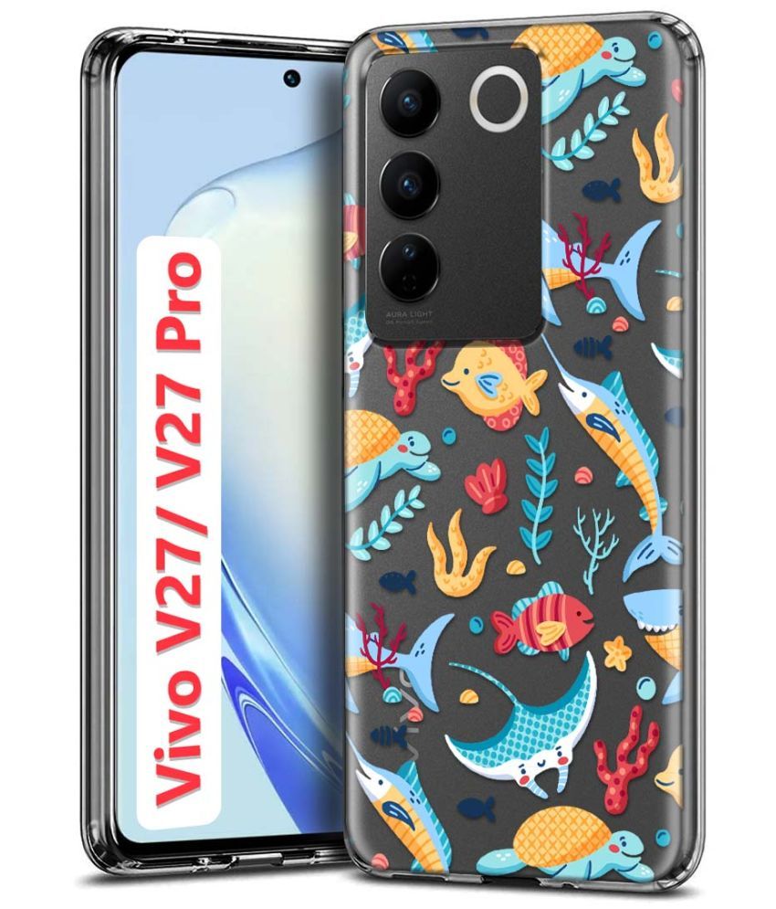     			Fashionury Multicolor Printed Back Cover Silicon Compatible For Vivo V27 Pro 5G ( Pack of 1 )