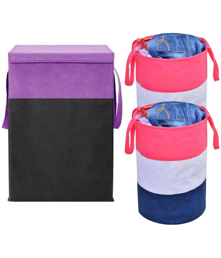     			HOMETALES Purple Laundry Bag