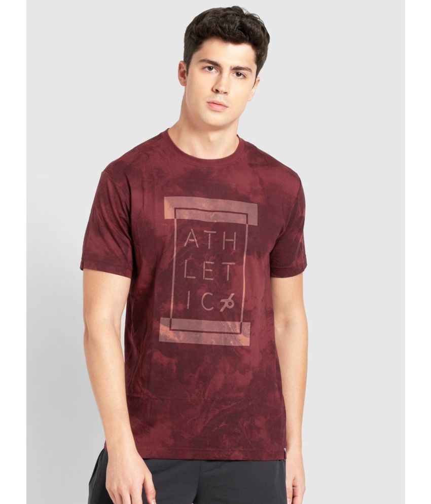     			Jockey 2714 Men's Super Combed Cotton Rich Graphic Printed Round Neck T-Shirt - Burgundy