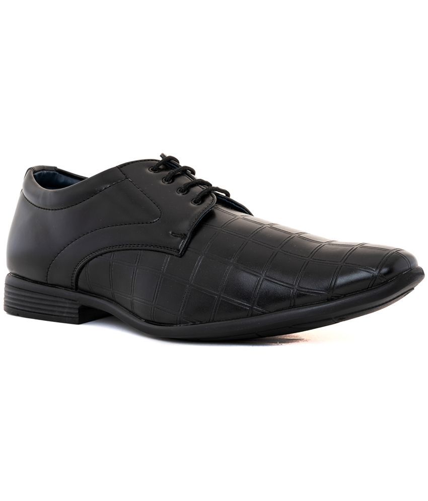     			KHADIM Black Men's Derby Formal Shoes