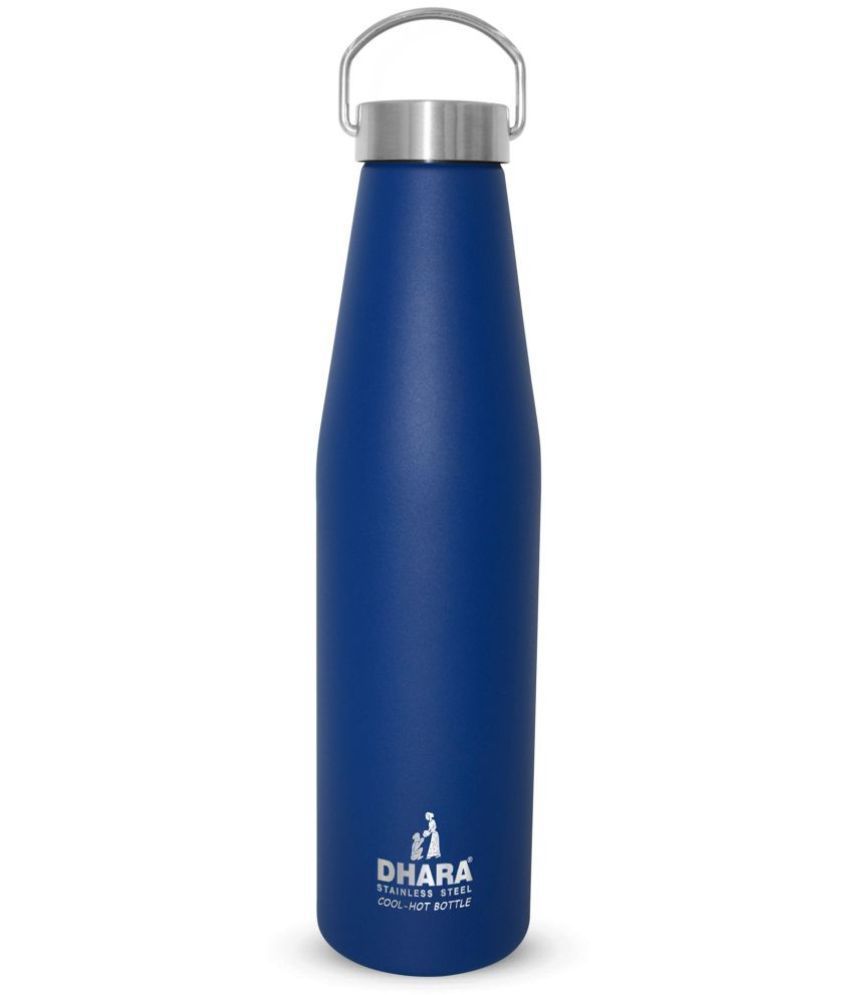     			Dhara Stainless Steel Yes 24 plus 1000 Blue  Blue Cola Water Bottle 1000 mL ( Set of 1 )