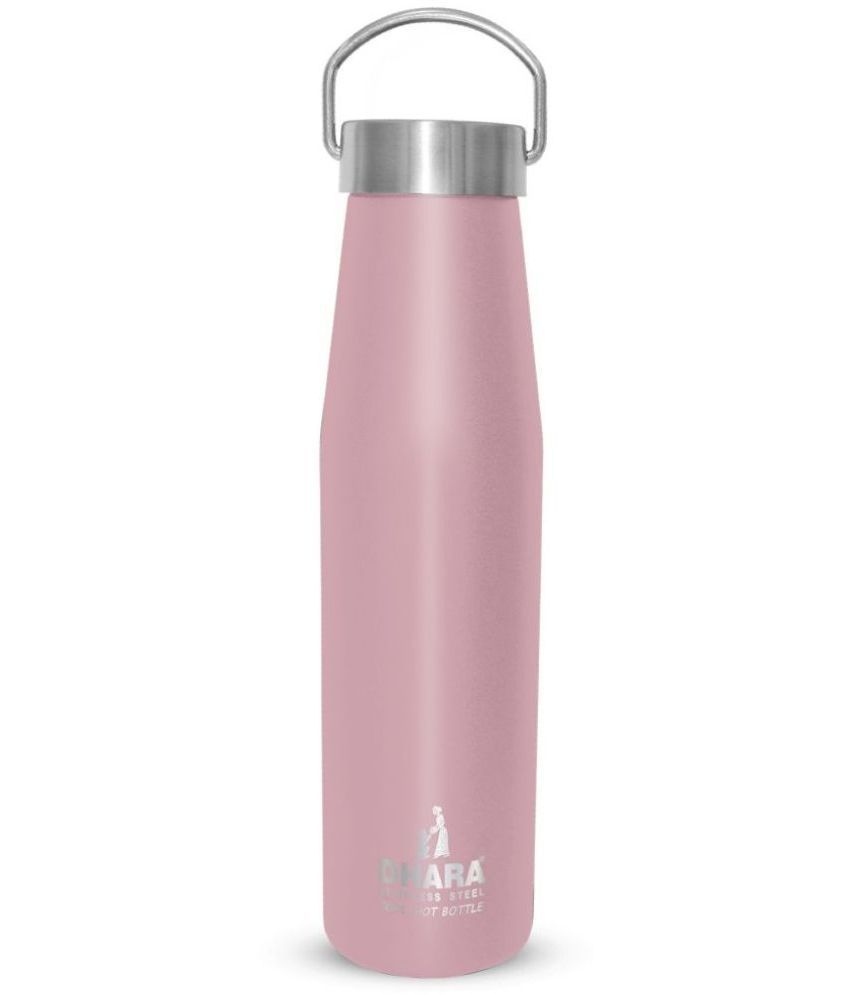     			Dhara Stainless Steel Yes 24 plus 500 Pink  Pink Cola Water Bottle 500 mL ( Set of 1 )