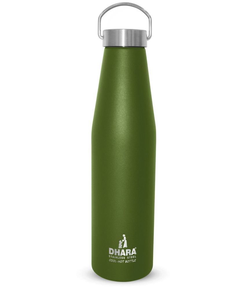     			Dhara Stainless Steel Yes 24 plus 750 Green Green Cola Water Bottle 750 mL ( Set of 1 )