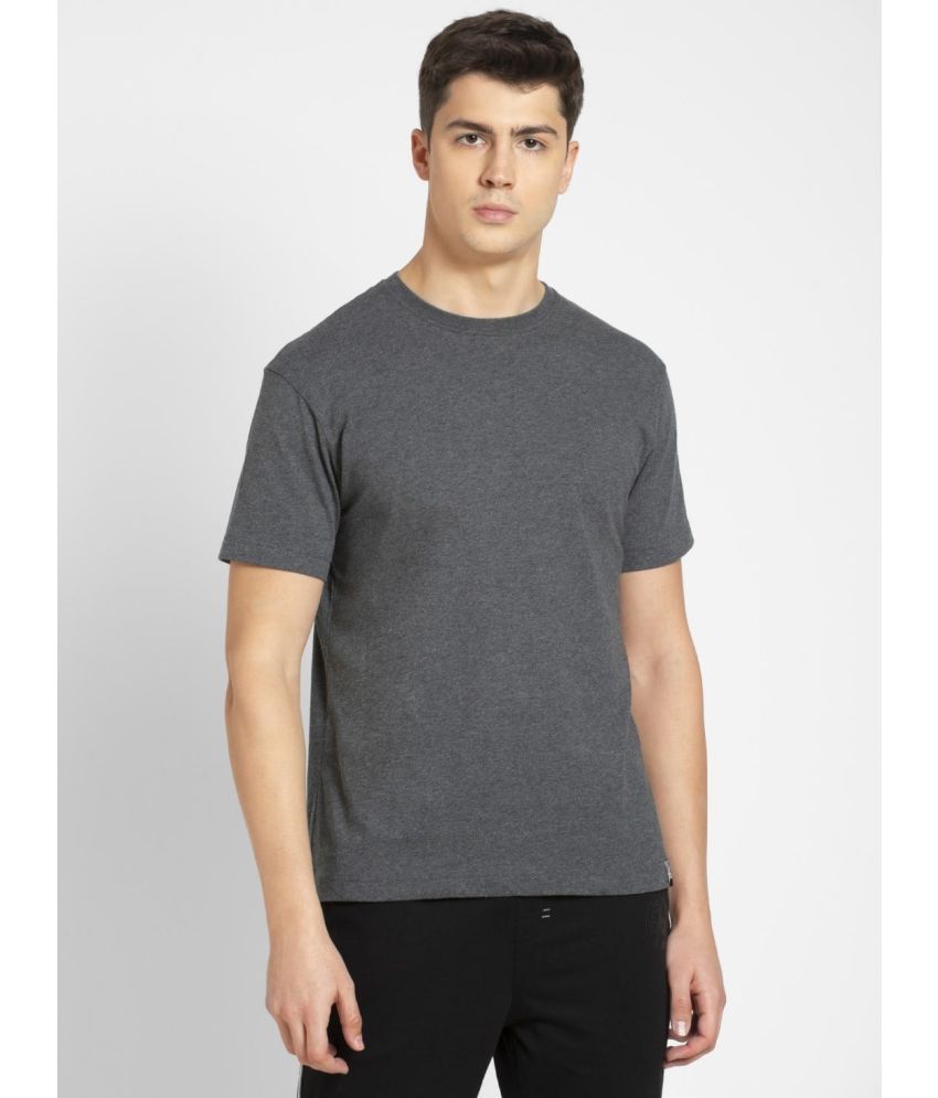     			Jockey 2714 Men's Super Combed Cotton Rich Solid Round Neck T-Shirt - Charcoal Melange