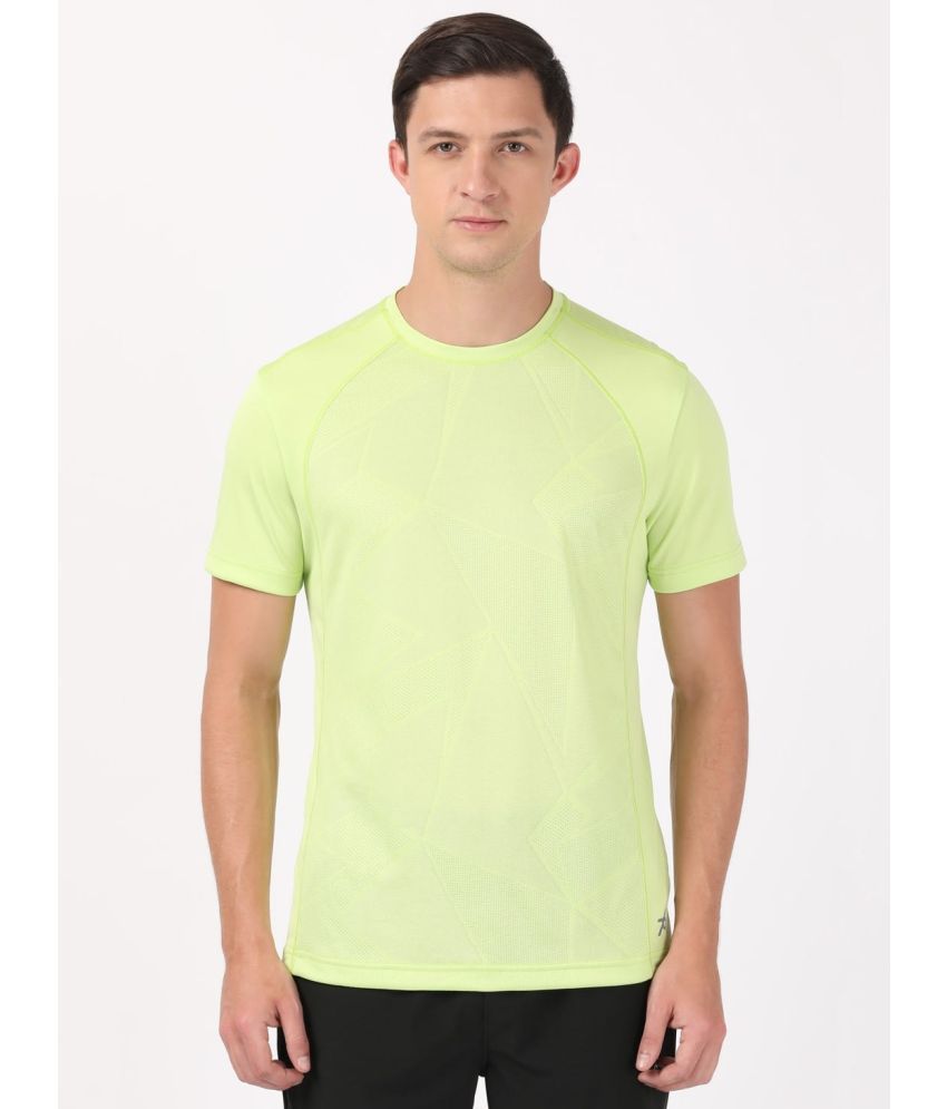     			Jockey MV15 Men's Microfiber Fabric Breathable Mesh Round Neck Half Sleeve T-Shirt - Green Glow