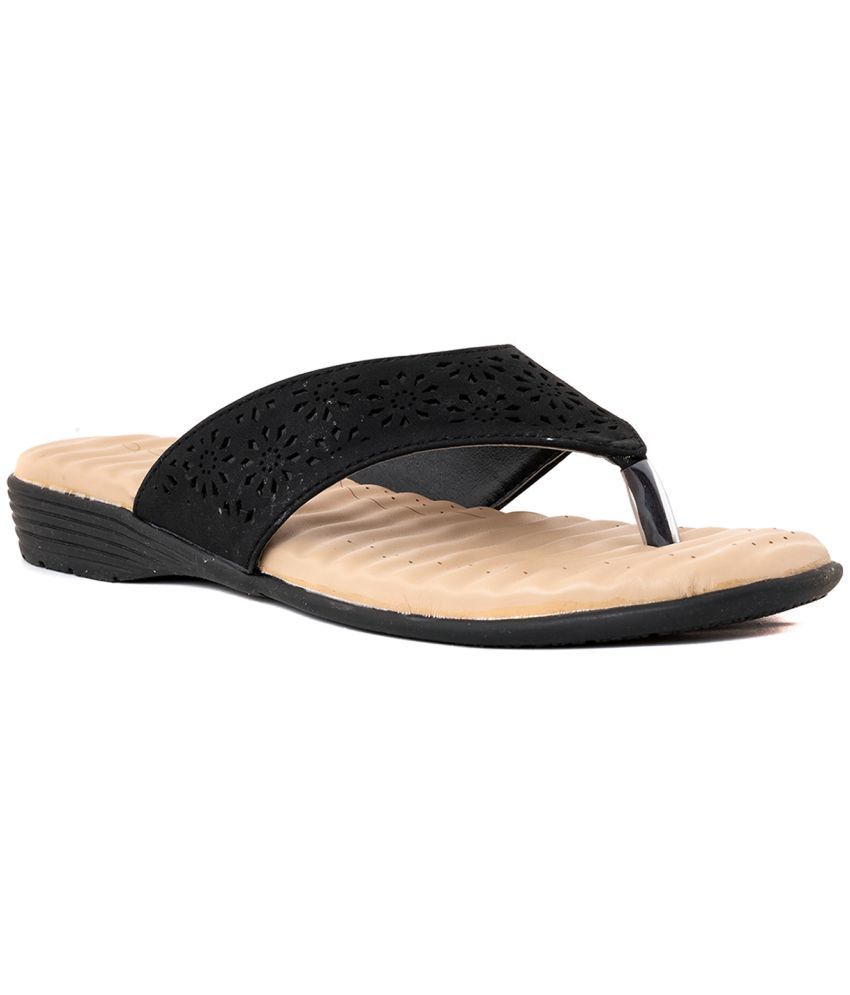     			KHADIM Black Women's Flats