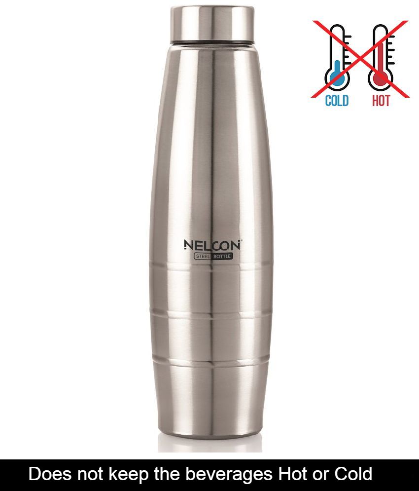     			Nelcon Eco Silver Water Bottle 1000ml (Set of 1)