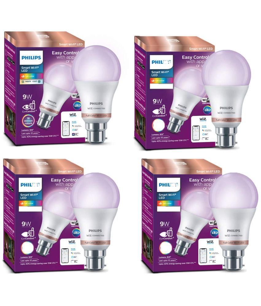     			Philips 9w Dimmable Smart Bulb ( Pack of 4 )