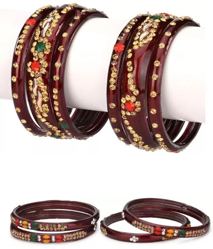     			Somil Maroon Bangle ( Pack of 10 )