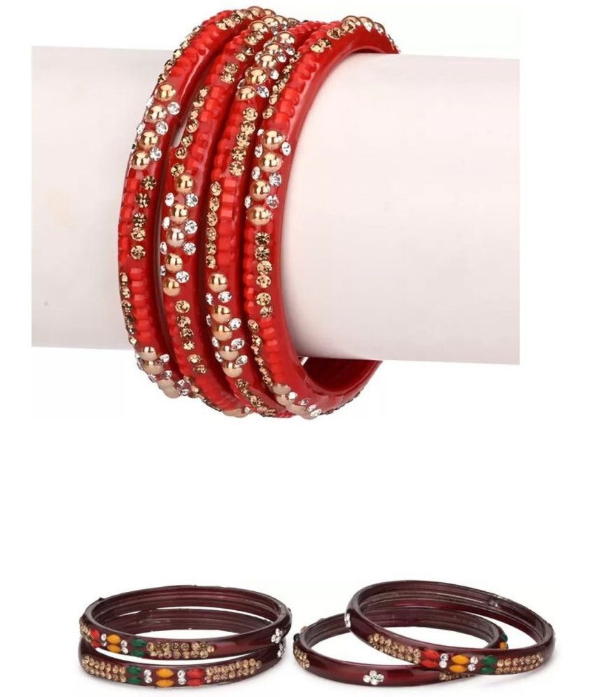     			Somil Red Bangle ( Pack of 8 )