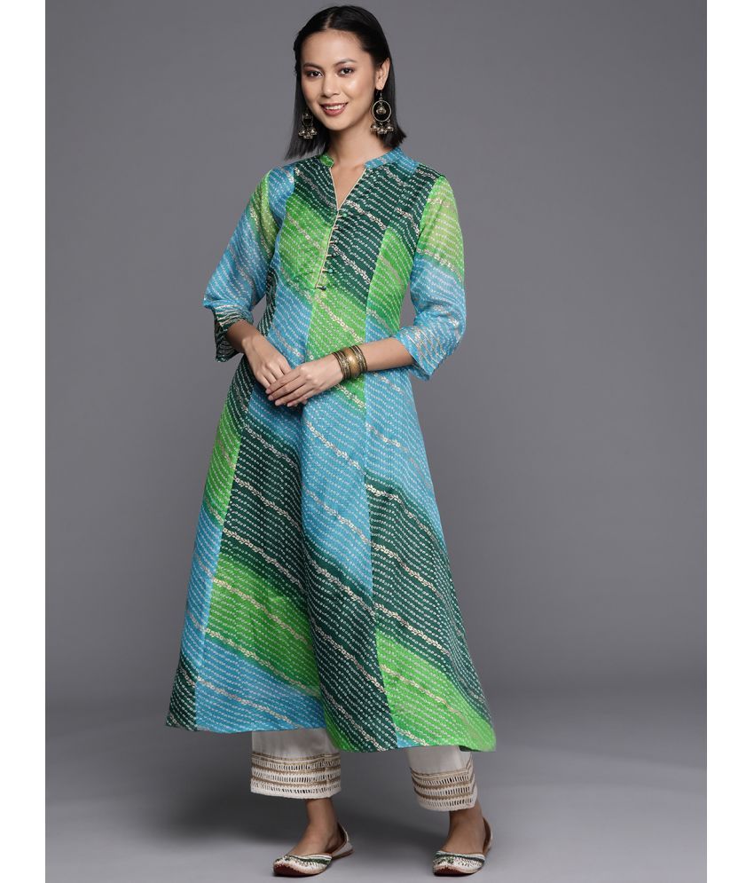     			Varanga Cotton Dyed Anarkali Women's Kurti - Green ( Pack of 1 )